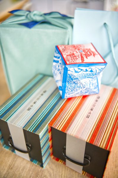 越中富山の薬箱　雅２個セット（ストライプ柄赤／青）